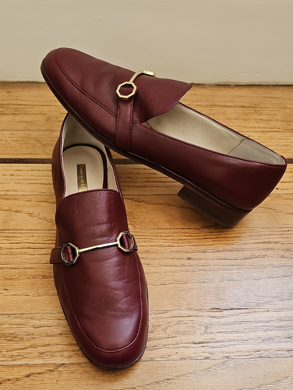 LOUISE ET CIE Maroon Red leather loafers SZ 11 classic